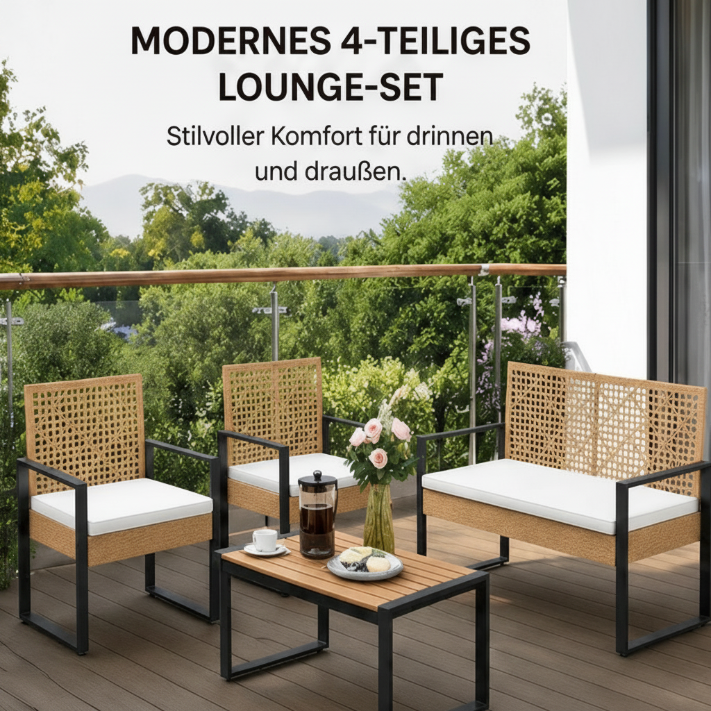Elegantes Gartenmöbel-Set in Rattanoptik