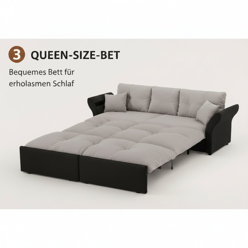 3-in-1 Velours-Sofa