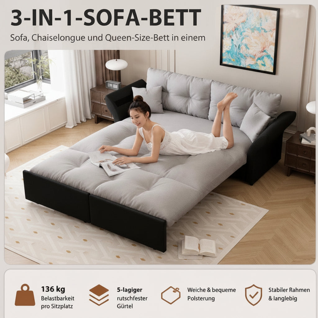 3-in-1 Velours-Sofa