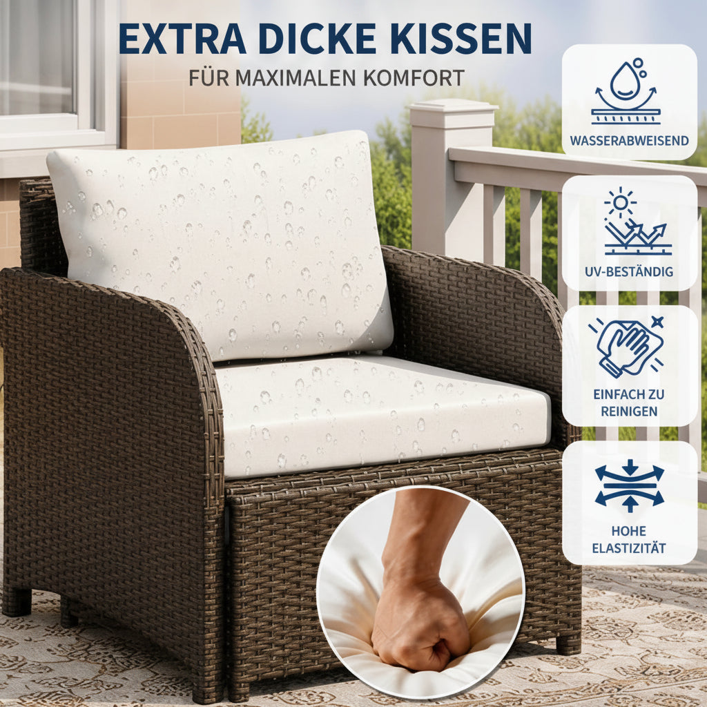 Premium 5-teiliges Rattan Lounge Set