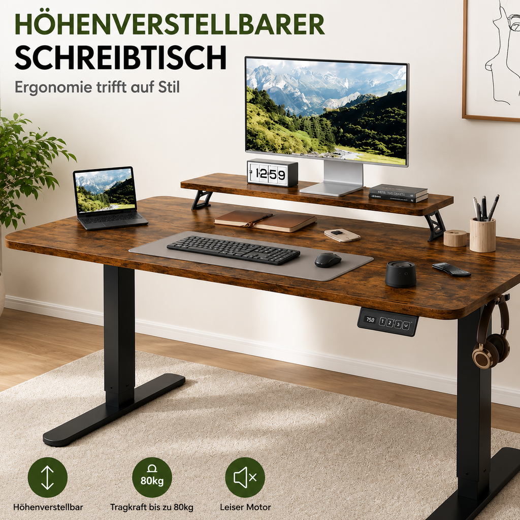 Ergonomischer Schreibtisch 120x60 cm