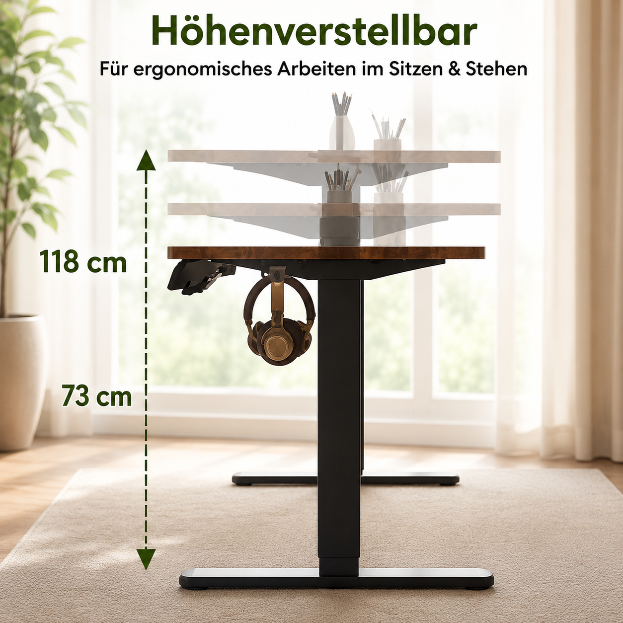 Ergonomischer Schreibtisch 120x60 cm