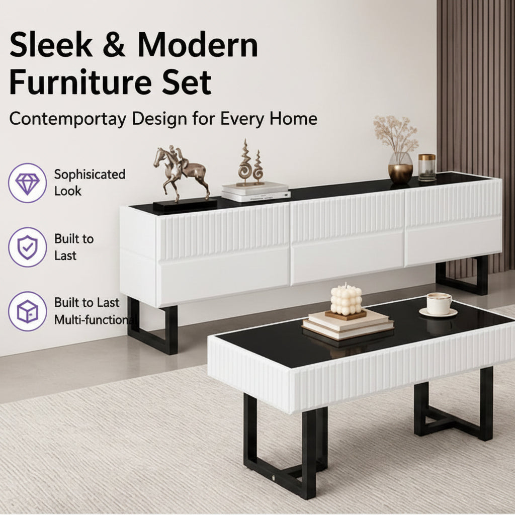 Modernes Couchtisch & TV Set