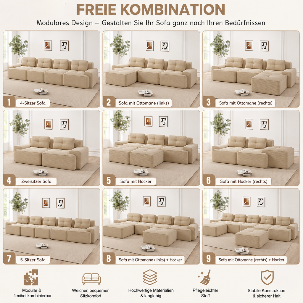 Lounge Cloud Sofa U-Form