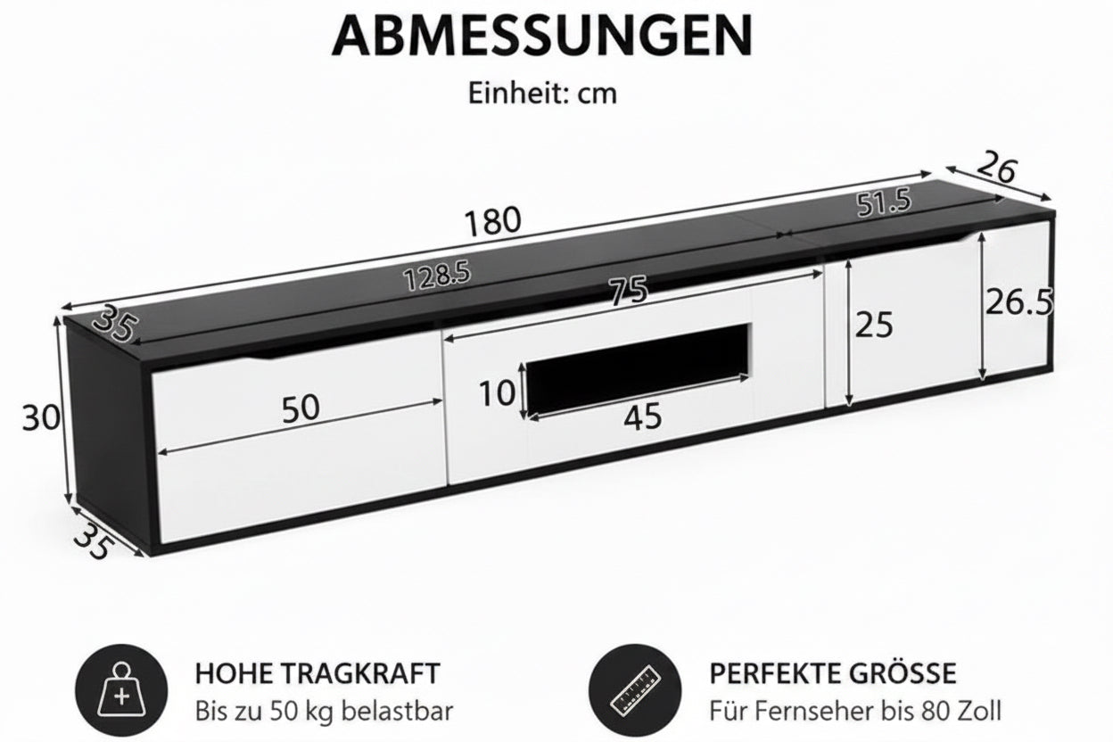 Schwebendes TV Lowboard 180cm
