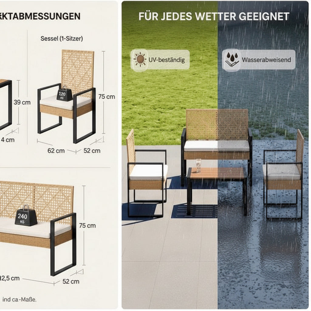 Elegantes Gartenmöbel-Set in Rattanoptik