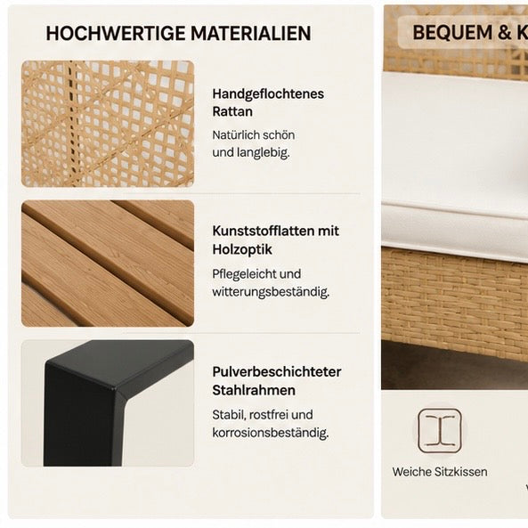 Elegantes Gartenmöbel-Set in Rattanoptik
