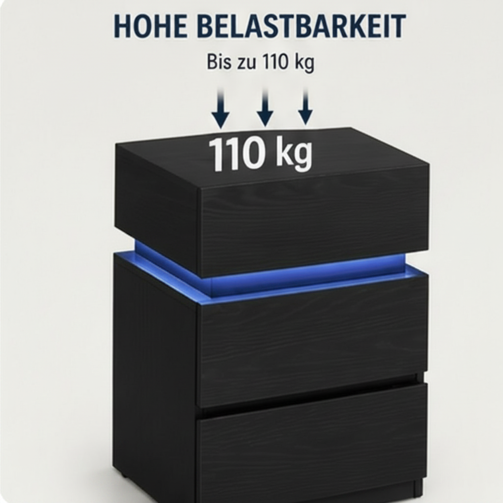 Nachttisch mit LED-Beleuchtung