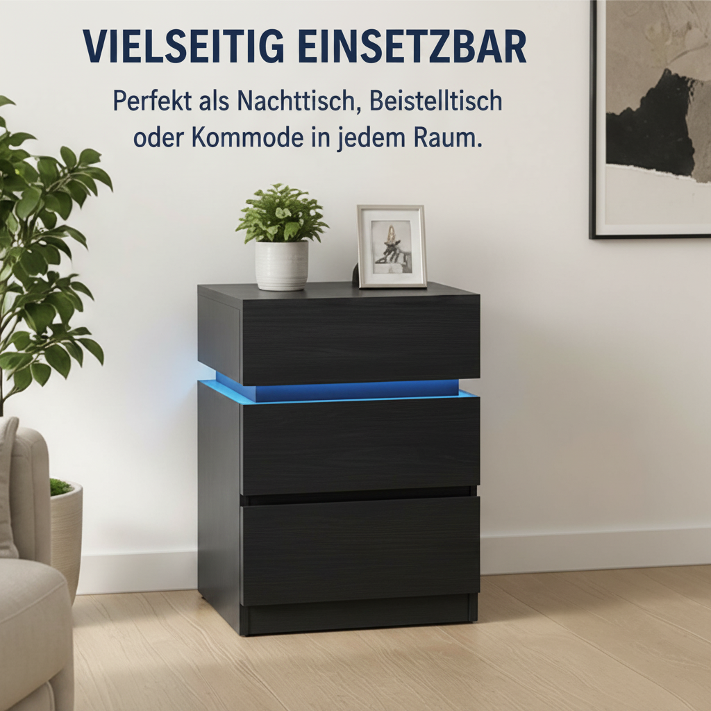 Nachttisch mit LED-Beleuchtung