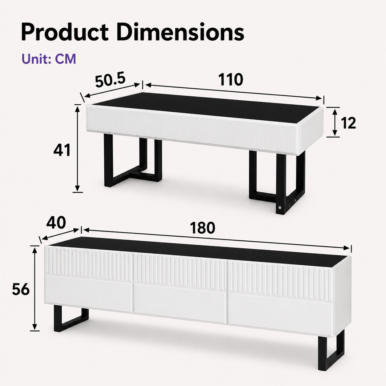 Modernes Couchtisch & TV Set